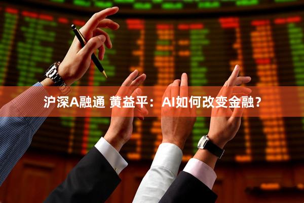 沪深A融通 黄益平：AI如何改变金融？